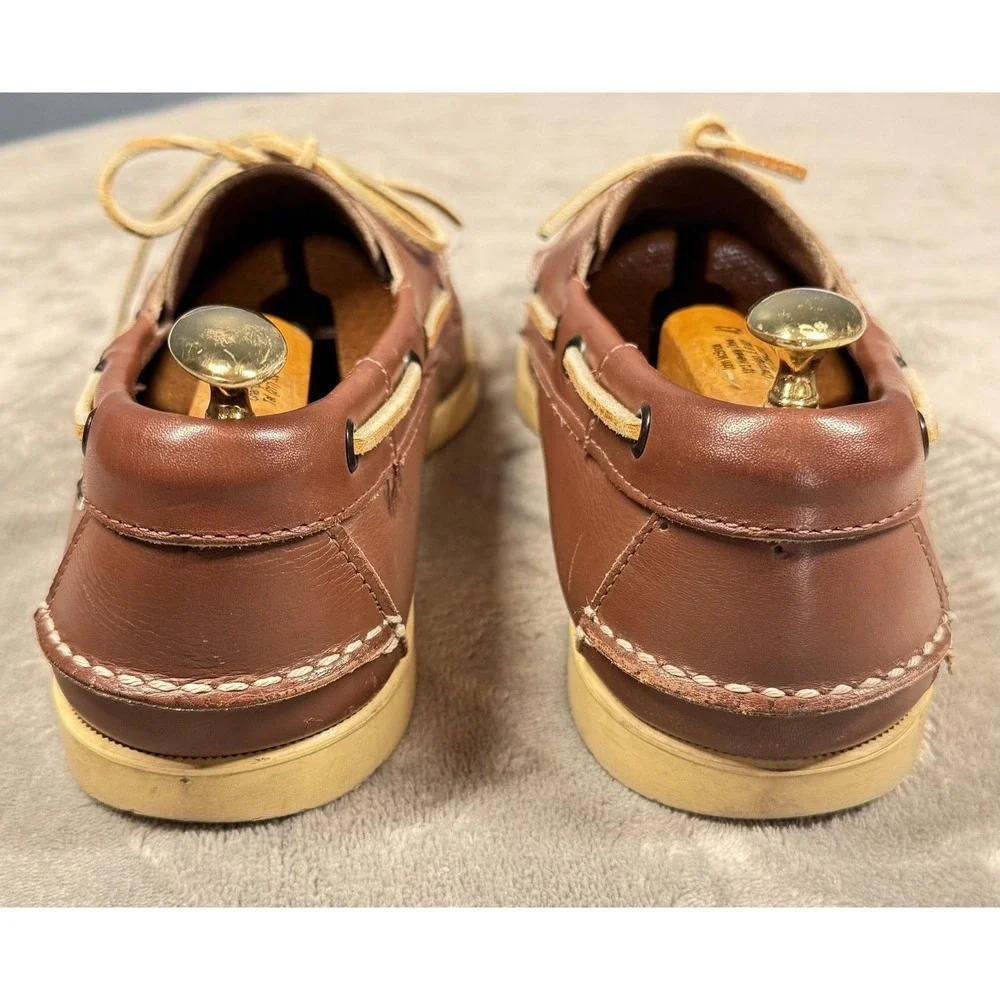 Sebago Docksides Shoes Mens Size 10 Brown Leather Boat Slip Resistant Casual